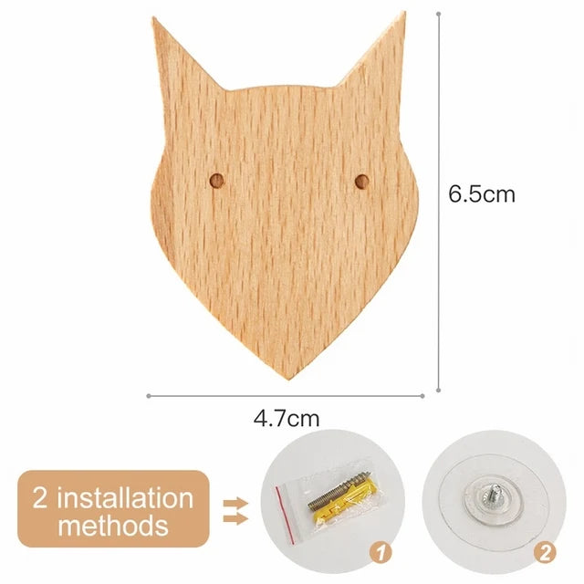 Gancho de Madeira com Formato de Animal