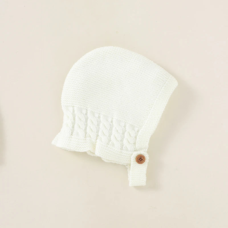 Conjunto Romper e Touca em Tricot - 2pçs