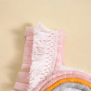 Macacão Princesa com Aplique de Arco-Íris