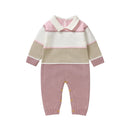 Macacão Listrado Manga Longa em Tricot