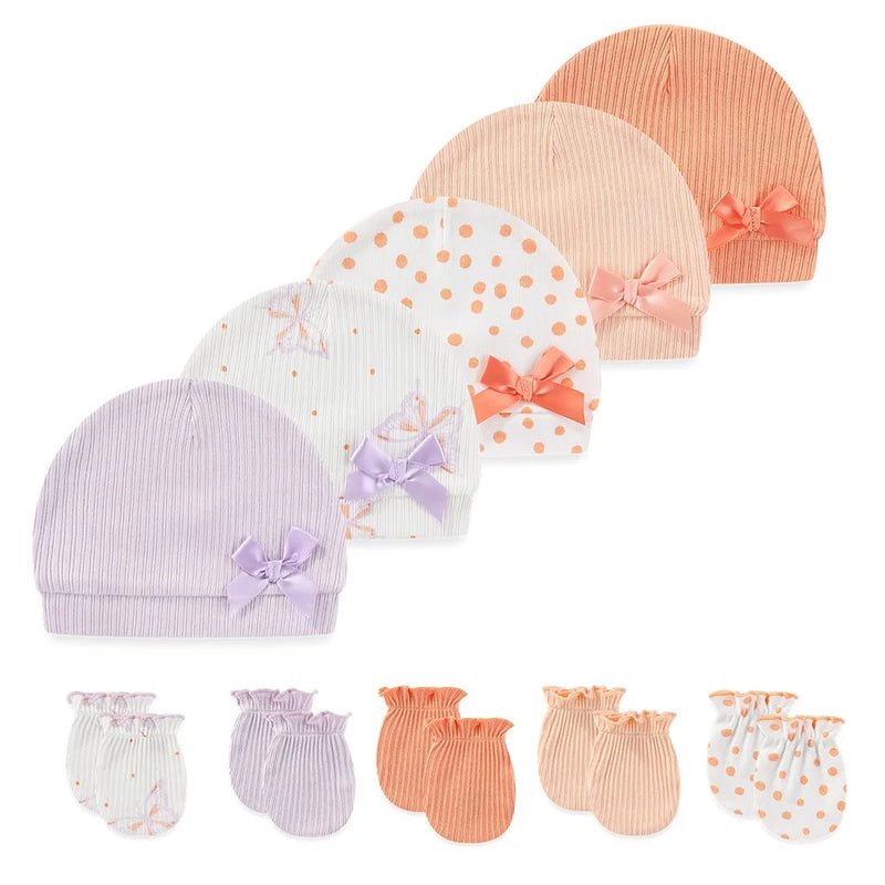 Conjunto com 5 Pares de Gorrinhos e Luvas (10pçs) - Menina