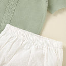 Conjunto Pulôver em Tricot e Shorts - 2pçs