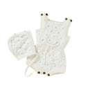 Conjunto Macacão sem Manga e Gorro em Tricot