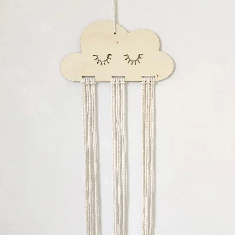 Suporte de Armazenamento em Madeira Maciça - Modelo Nuvens