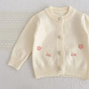 Casaco Cardigan em Tricot Detalhes em Bordado