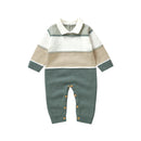 Macacão Listrado Manga Longa em Tricot