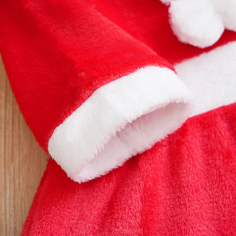 Vestido Natalino Manga Longa + Gorro - 2pçs