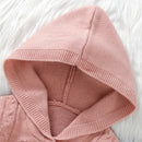 Casaco Cardigan em Tricot com Capuz e Bordado Floral