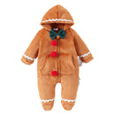 Macacão de Bolinhas Marrom com Gravata Borboleta