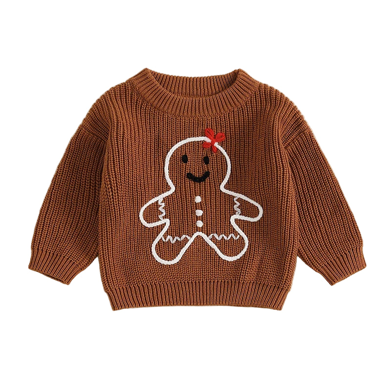 Casaco Suéter em Tricot Boneco de Gengibre