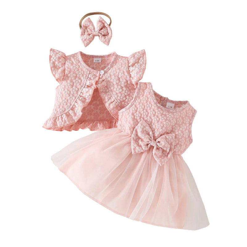 Conjunto Casaco, Vestido e Faixa de Cabeça - 3 pçs