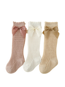Kit 3 Pares de Meias Longas com Laço