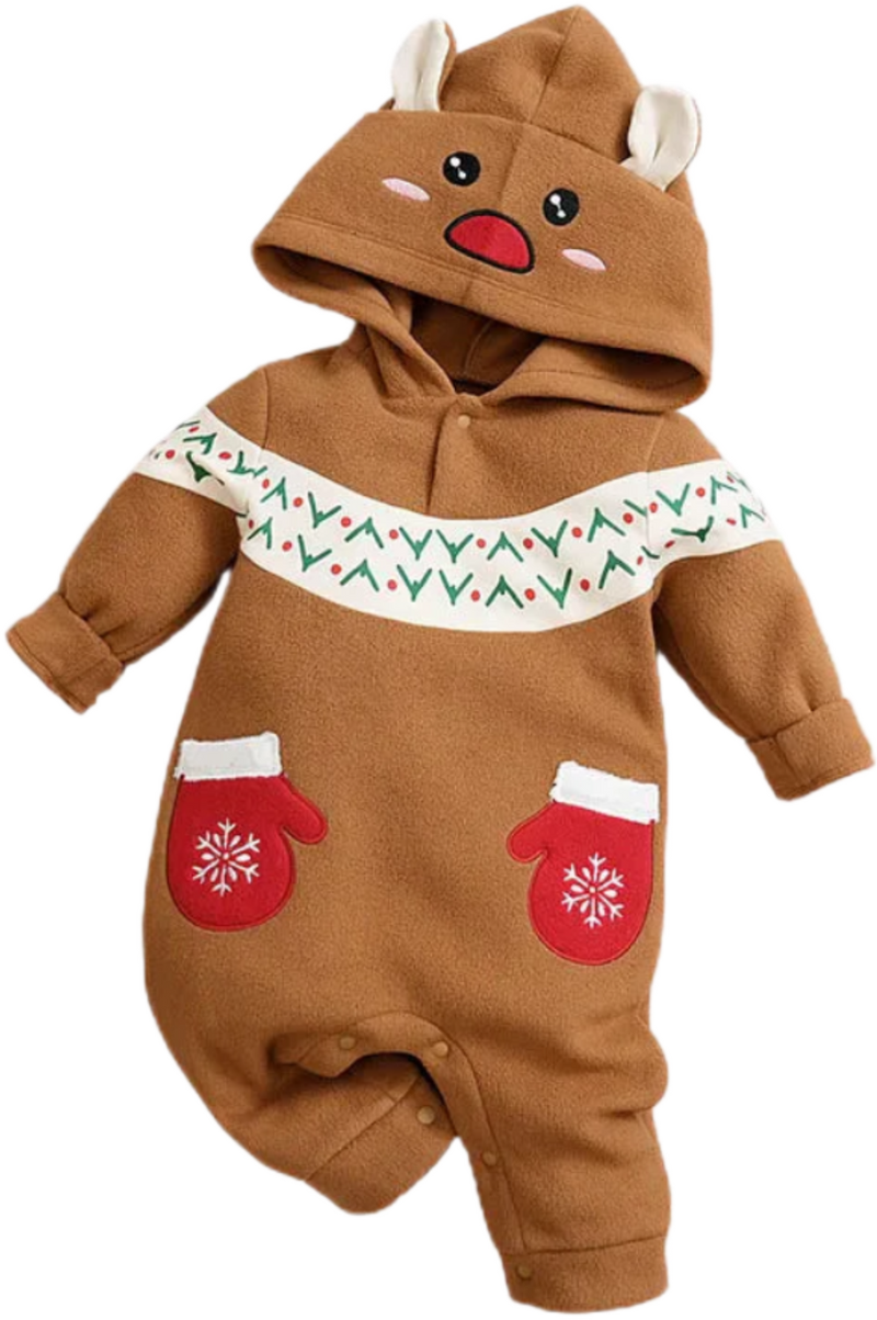 Macacão de Manga Comprida com Capuz